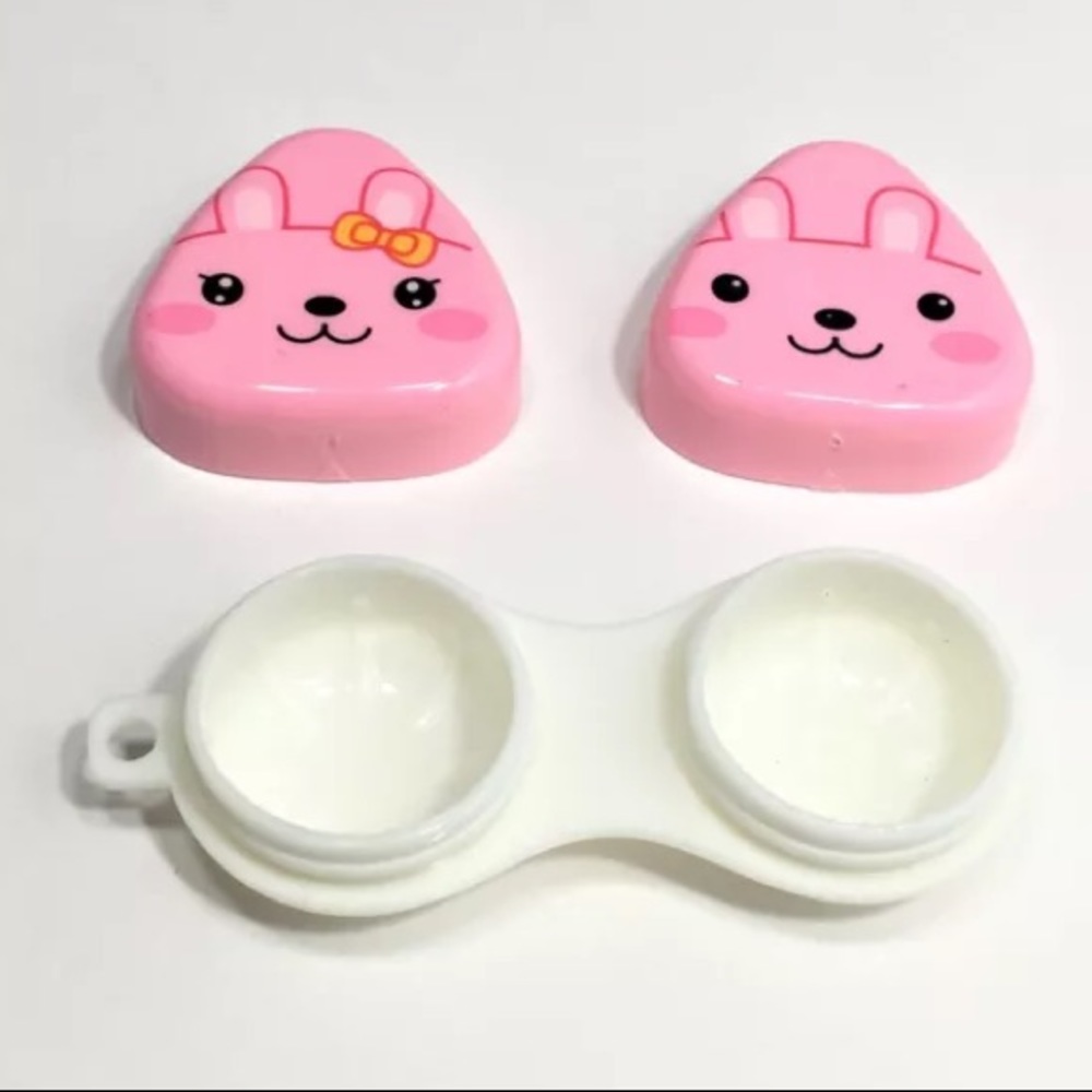 New Pink Bunny Travel Lens Case Storage